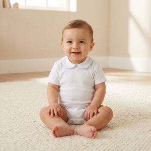 Body Manga Curta Golinha Pequena Azul