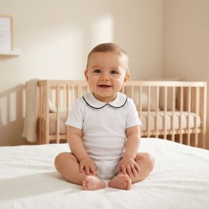 Body Manga Curta Golinha Pequena Marinho