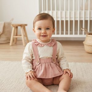 Conjunto com Saia Simples Rosa