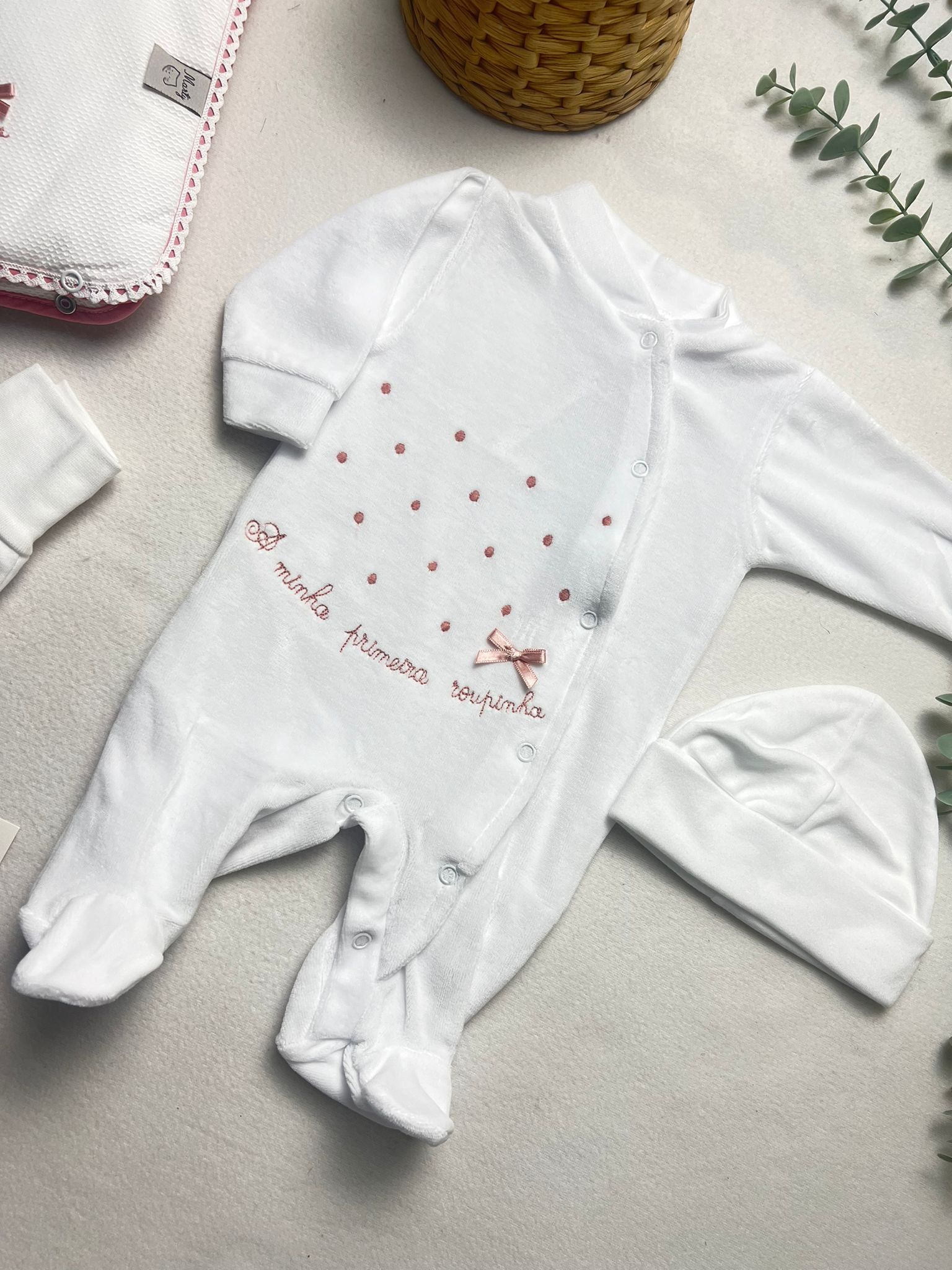 Kit 1ª Roupinha Pintas Rosa Velho - Image 3