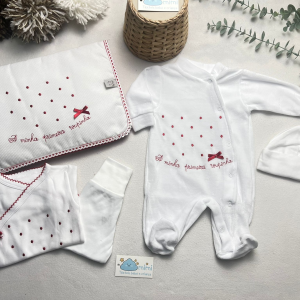 Kit 1ª Roupinha Pintas Vermelho