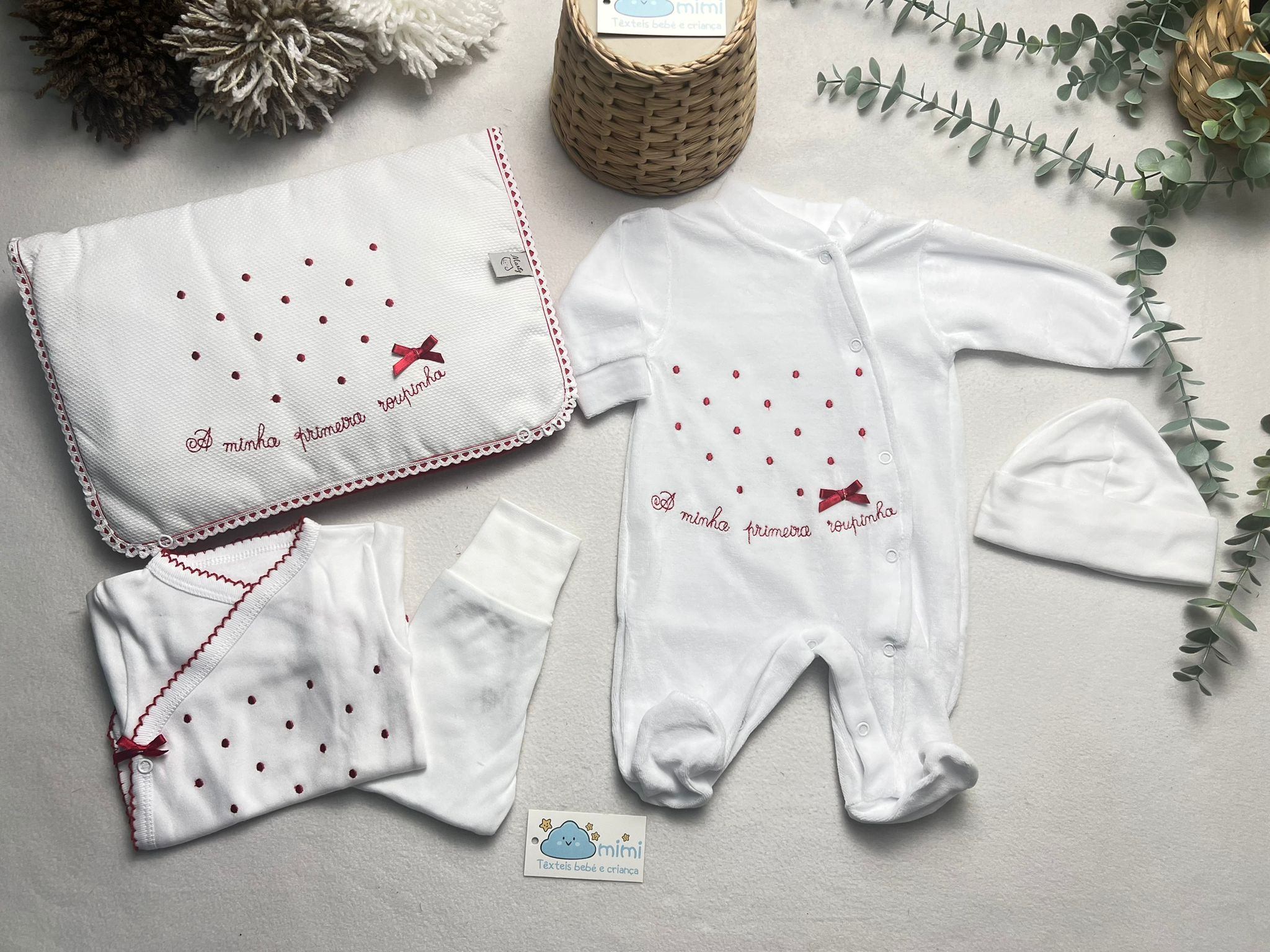 Kit 1ª Roupinha Pintas Vermelho
