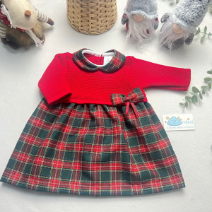 Vestido Laço/Xadrez Pequeno Vermelho