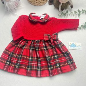 Vestido Laço/Xadrez Largo Vermelho