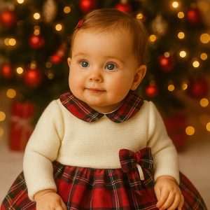 Vestido Laço/Xadrez Largo Pérola