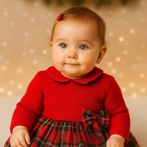 Vestido Laço/Xadrez Largo Vermelho