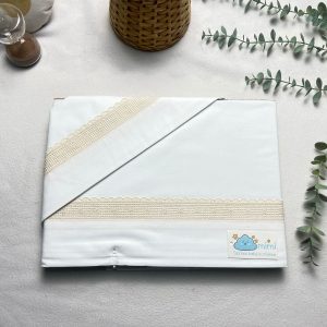 Jogo de Cama Algodão Renda Larga Pérola