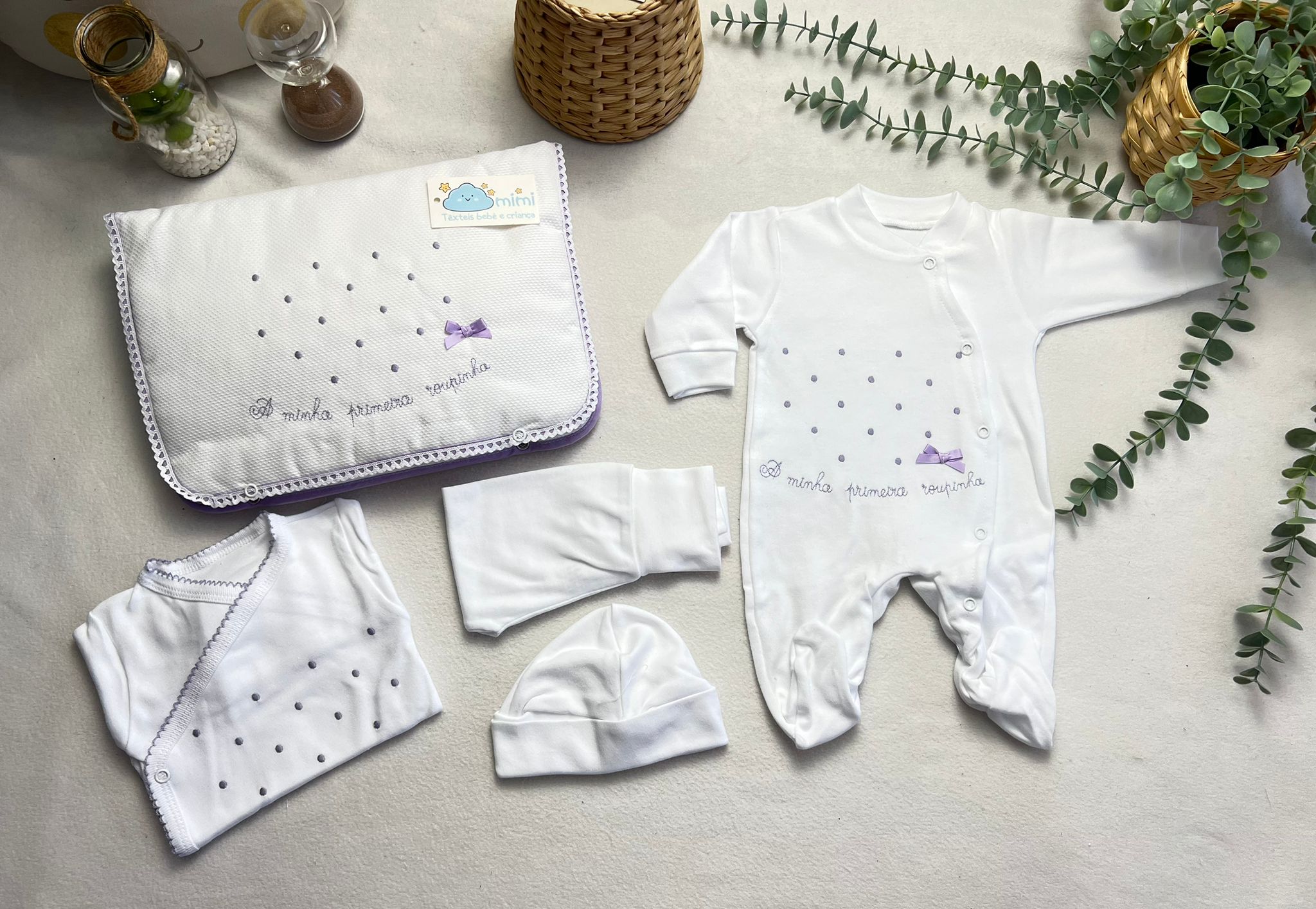 Kit 1ª Roupinha Pintinhas Lavanda (Primavera) - Image 2