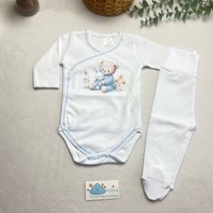 Body + Collant Ursinho com Coelho Azul
