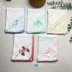 Fralda Bordado Inglês com Laço