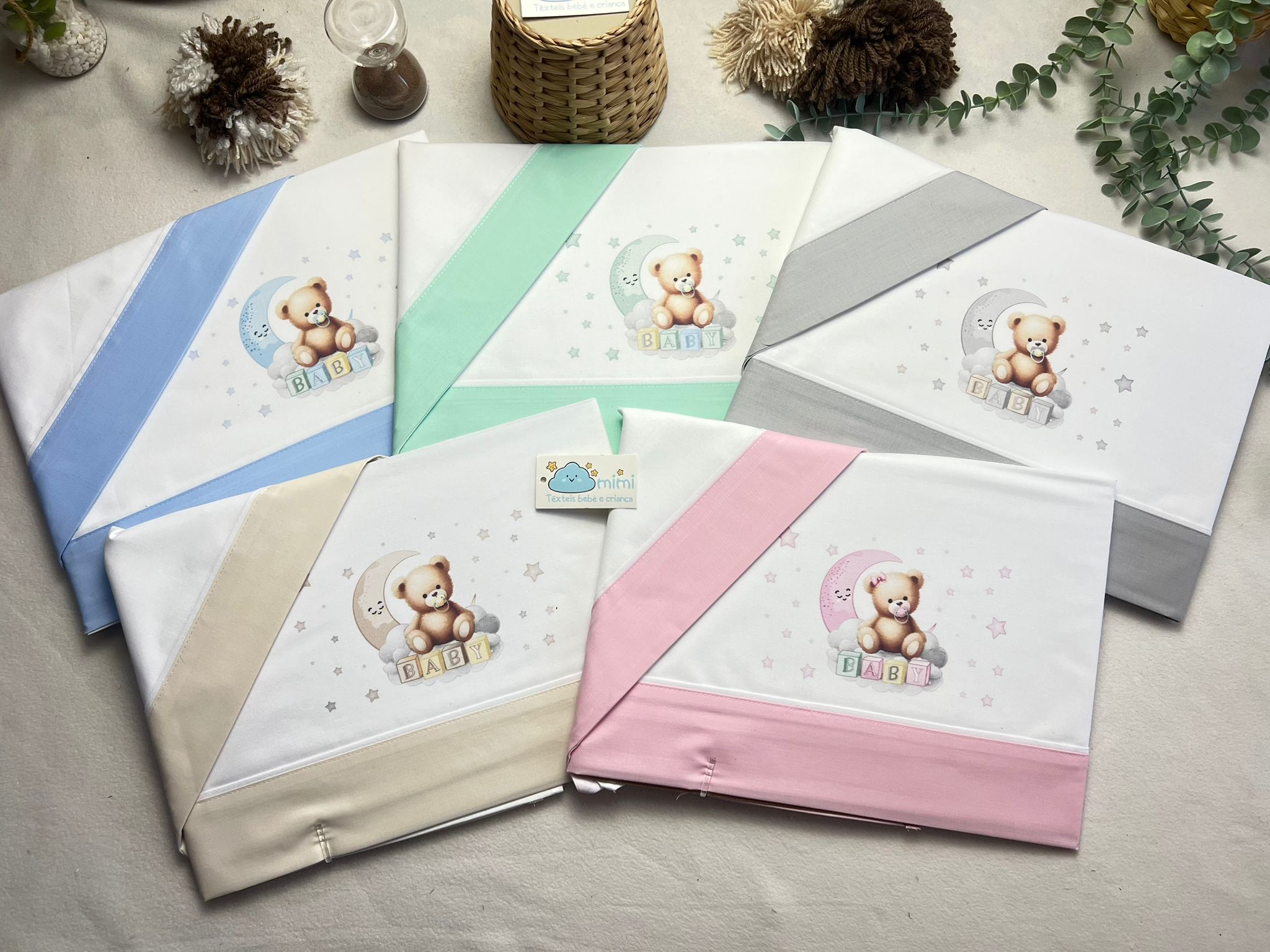 Jogo de Cama Algodão Ursinho Baby