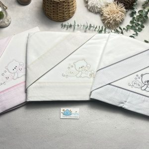 Jogo de Cama Flanela Urso Nuvem e Estrela