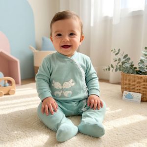 Babygrow 2 Coelhos Verde