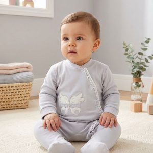 Babygrow 2 Coelhos Cinza