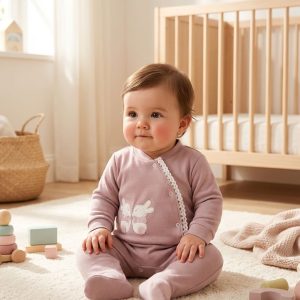 Babygrow 2 Coelhos Rosa Velho